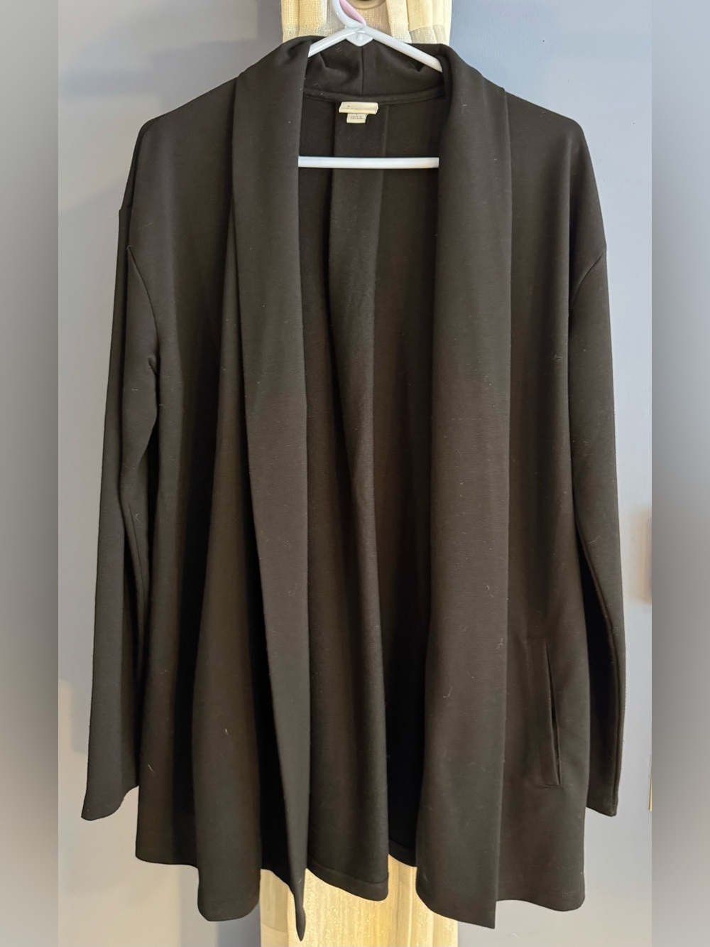a new day Black Open-Front Draped Cardigan